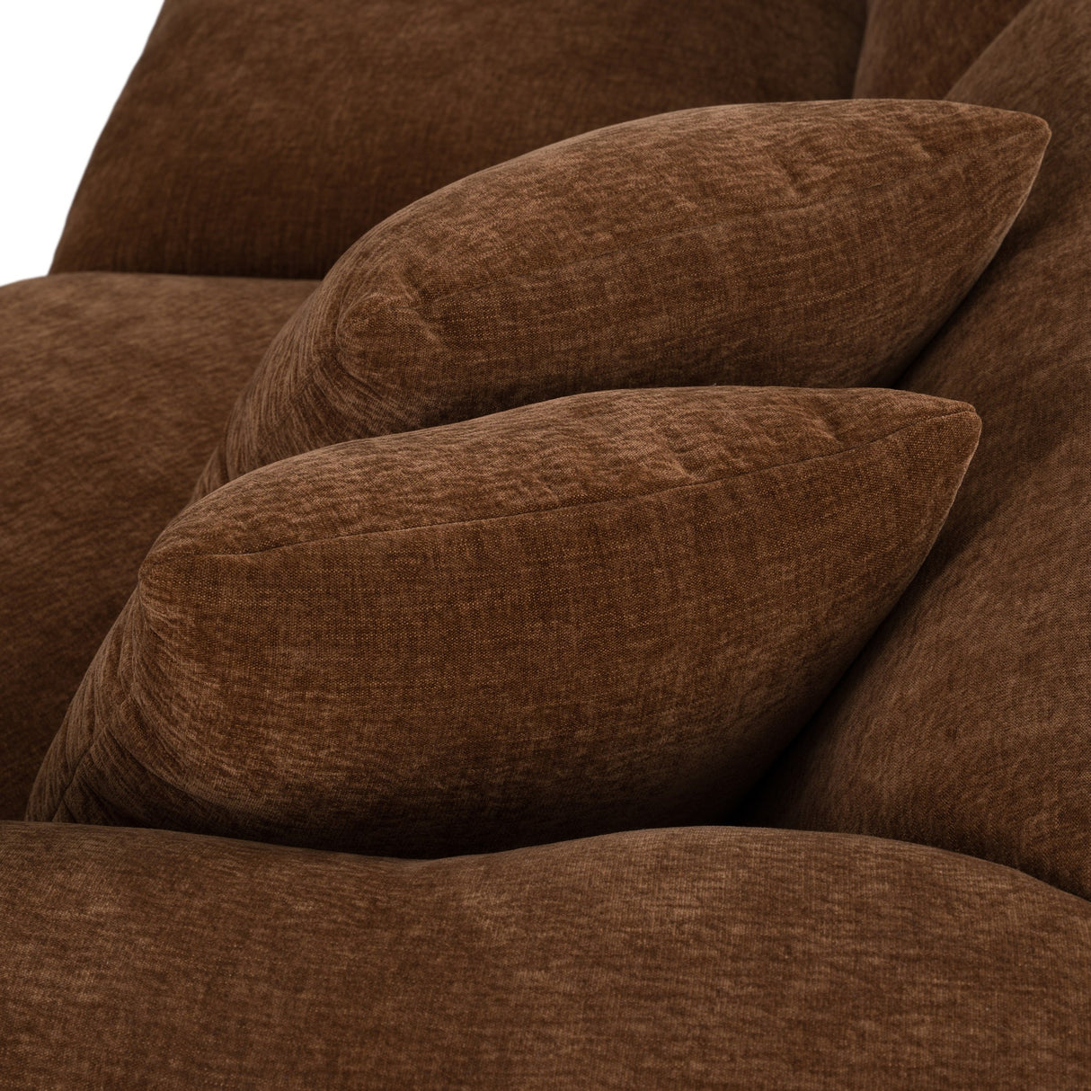 Crockett - Modern Brown Fabric Sectional Sofa - View Image 1