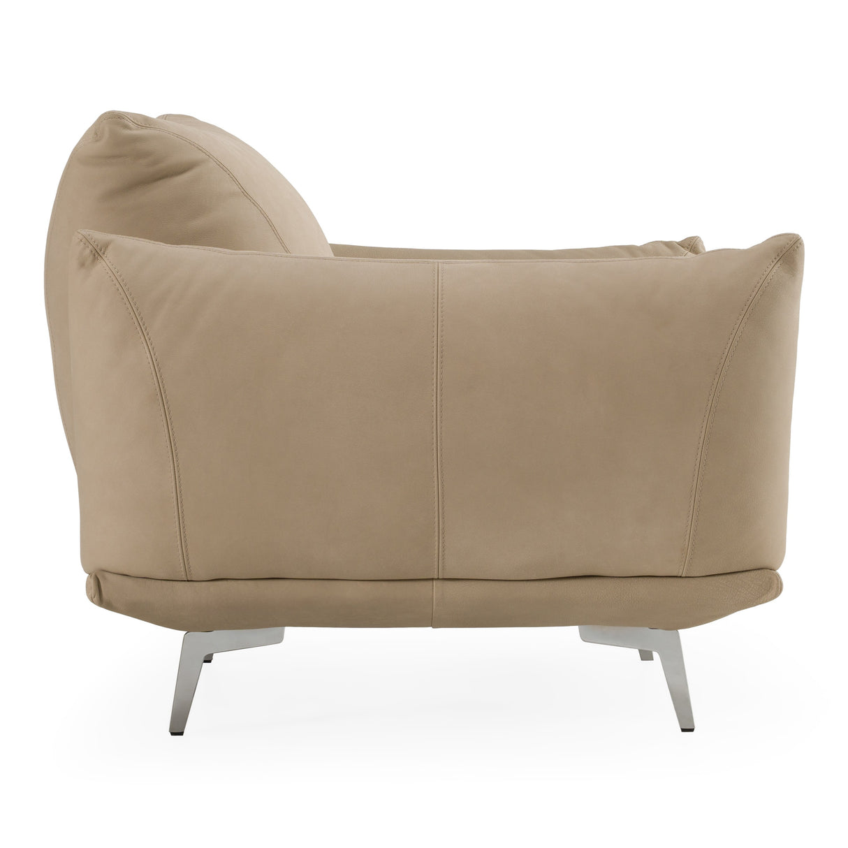 Saint Tropez - Modern Italian Beige Leather Accent Chair - View Image 1
