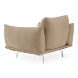Saint Tropez - Modern Italian Beige Leather Accent Chair - View Image 1