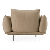 Saint Tropez - Modern Italian Beige Leather Accent Chair - View Image 1