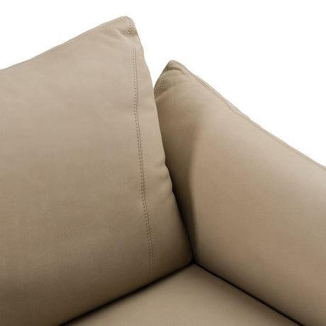 Saint Tropez - Modern Italian Beige Leather Accent Chair - View Image 1