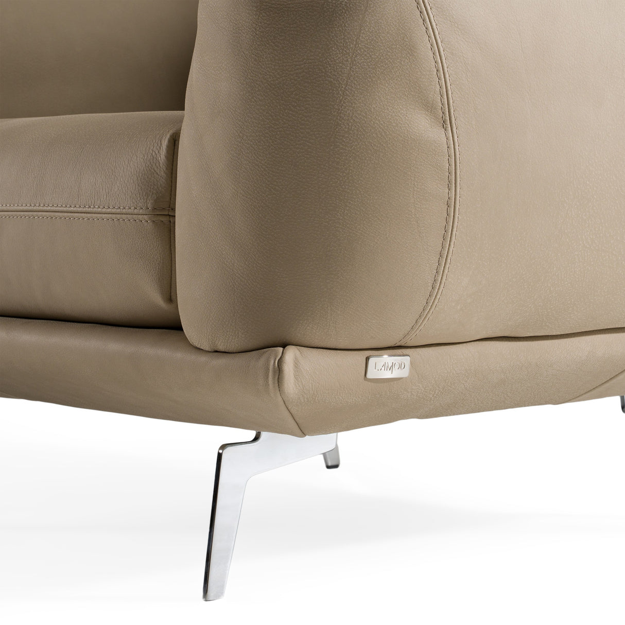 Saint Tropez - Modern Italian Beige Leather Accent Chair - View Image 1