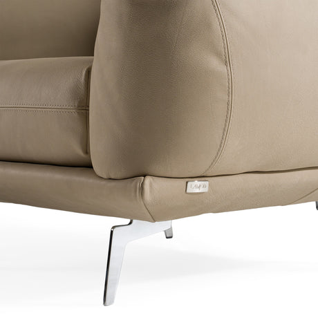 Saint Tropez - Modern Italian Beige Leather Accent Chair - View Image 1