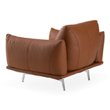 Saint Tropez - Modern Italian Cognac Leather Accent Chair - View Image 1