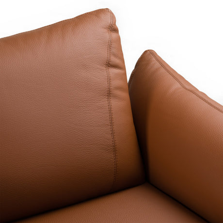 Saint Tropez - Modern Italian Cognac Leather Accent Chair - View Image 1