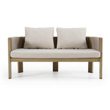 Salvora - Outdoor Beige Fabric & Grey Rope Loveseat - View Image 1