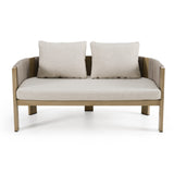 Salvora - Outdoor Beige Fabric & Grey Rope Loveseat - View Image 1