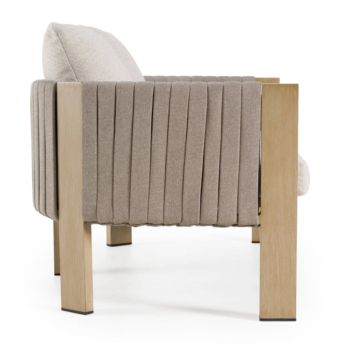 Salvora - Outdoor Beige Fabric & Grey Rope Loveseat - View Image 1