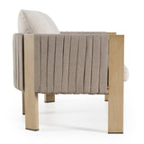 Salvora - Outdoor Beige Fabric & Grey Rope Loveseat - View Image 1