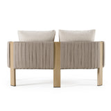 Salvora - Outdoor Beige Fabric & Grey Rope Loveseat - View Image 1