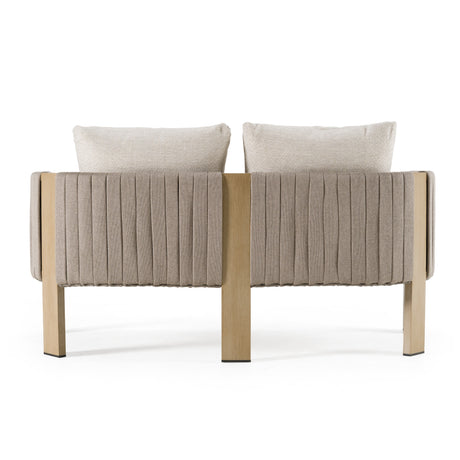 Salvora - Outdoor Beige Fabric & Grey Rope Loveseat - View Image 1