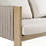Salvora - Outdoor Beige Fabric & Grey Rope Loveseat - View Image 1