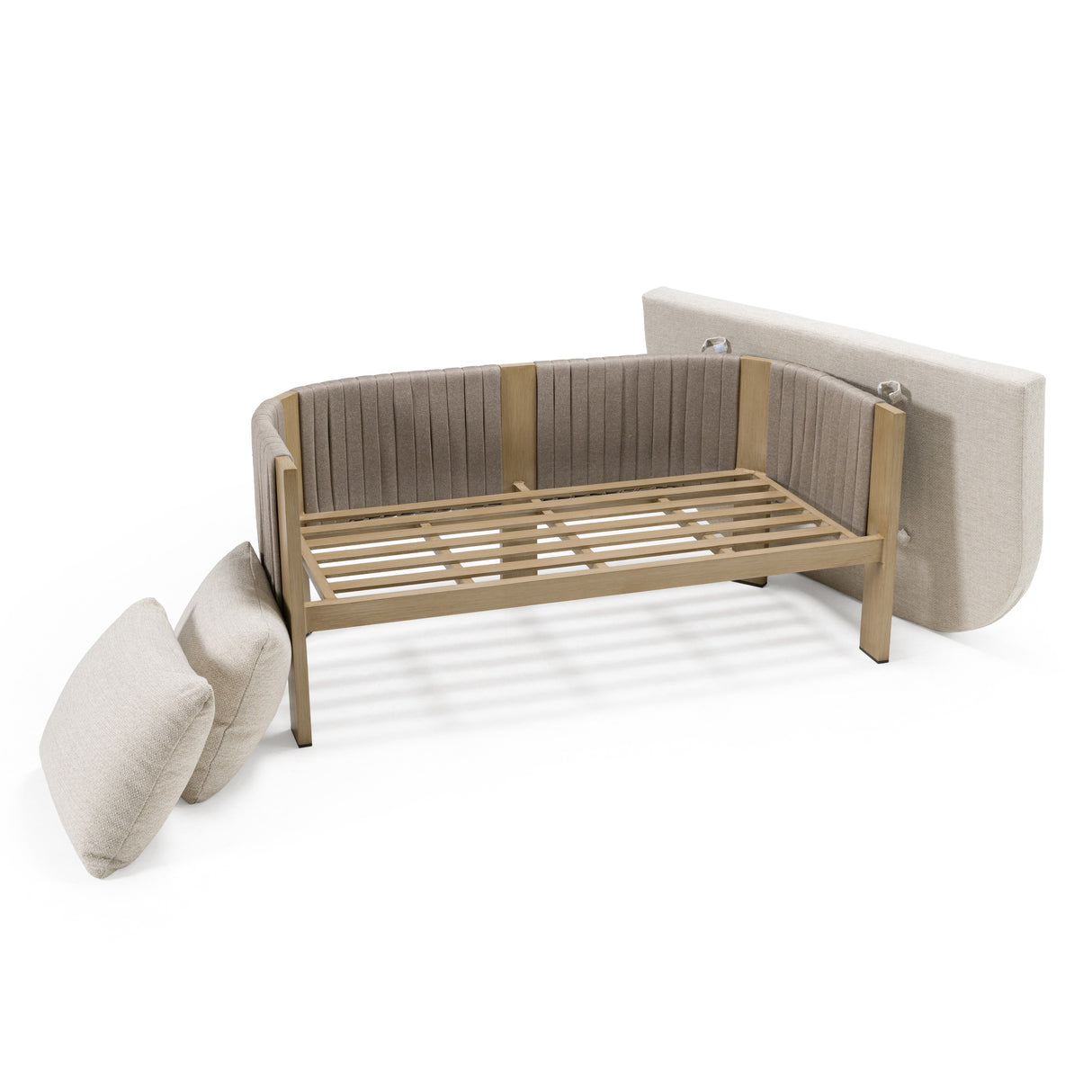 Salvora - Outdoor Beige Fabric & Grey Rope Loveseat - View Image 1