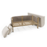 Salvora - Outdoor Beige Fabric & Grey Rope Loveseat - View Image 1