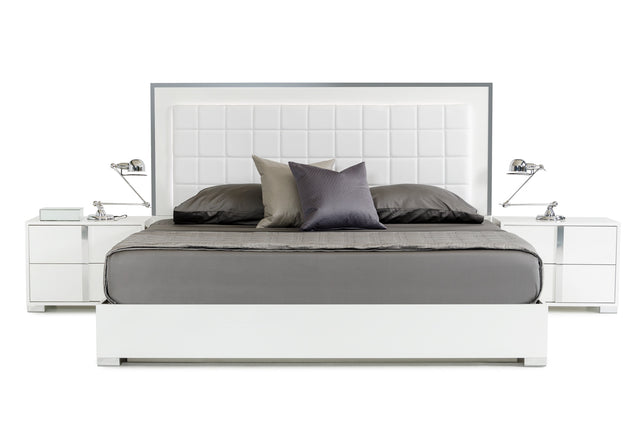Queen San Marino Modern White Bed - View Image 1