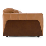 Sandstone - Modern Brown Leather Loveseat w/ 2 Electric Recliners - View Image 1