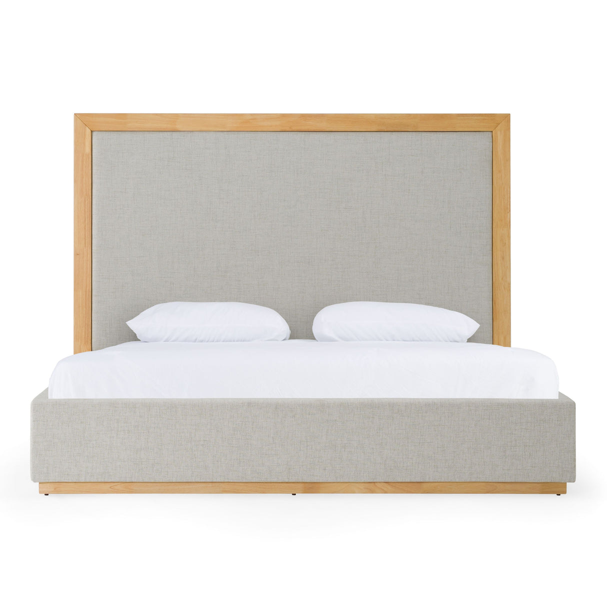 Eastern King Santa Barbara - Modern Grey Fabric + Natural Bed