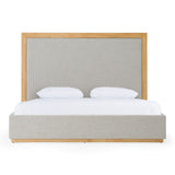 Eastern King Santa Barbara - Modern Grey Fabric + Natural Bed