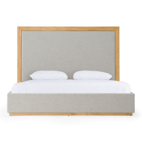Eastern King Santa Barbara - Modern Grey Fabric + Natural Bed