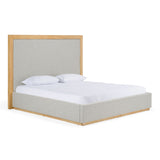 Eastern King Santa Barbara - Modern Grey Fabric + Natural Bed