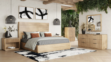 Eastern King Santa Monica - Modern Natural Oak Bedroom Set