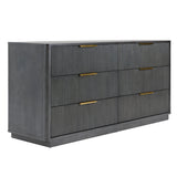 Eastern King Santa Barbara + Santa Monica - Modern Grey Fabric + Grey Wash Bedroom Set