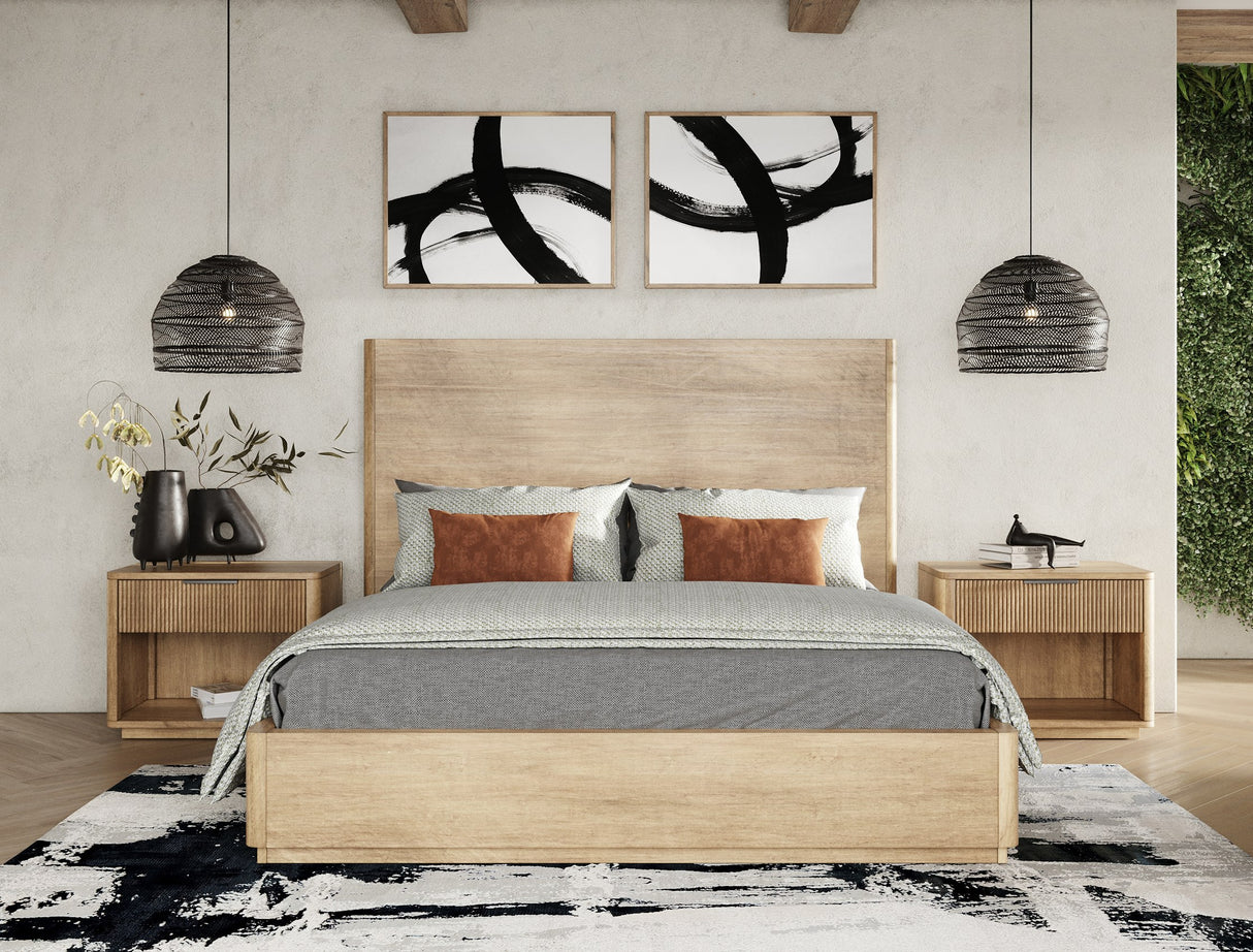 Eastern King Santa Monica - Modern Natual Oak Bed - View Image 1
