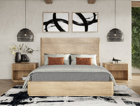 Eastern King Santa Monica - Modern Natual Oak Bed - View Image 1