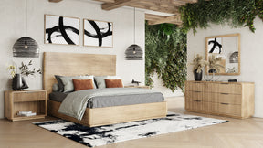 Eastern King Santa Monica - Modern Natural Oak Bedroom Set - View Image 1