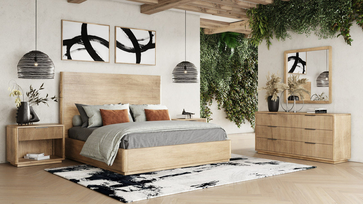 California King Santa Monica - Modern Natural Oak Bedroom Set