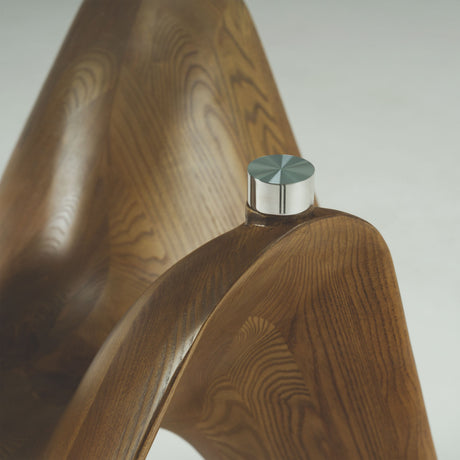 Modrest Seguin - Round Glass + Walnut Dining Table