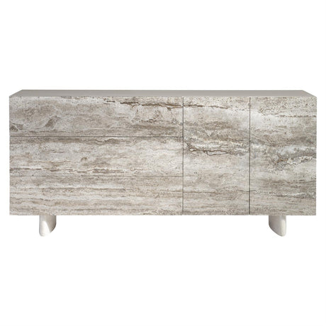 Sereno Buffet Silver Travertine 329132 Bernhardt Closed Front View