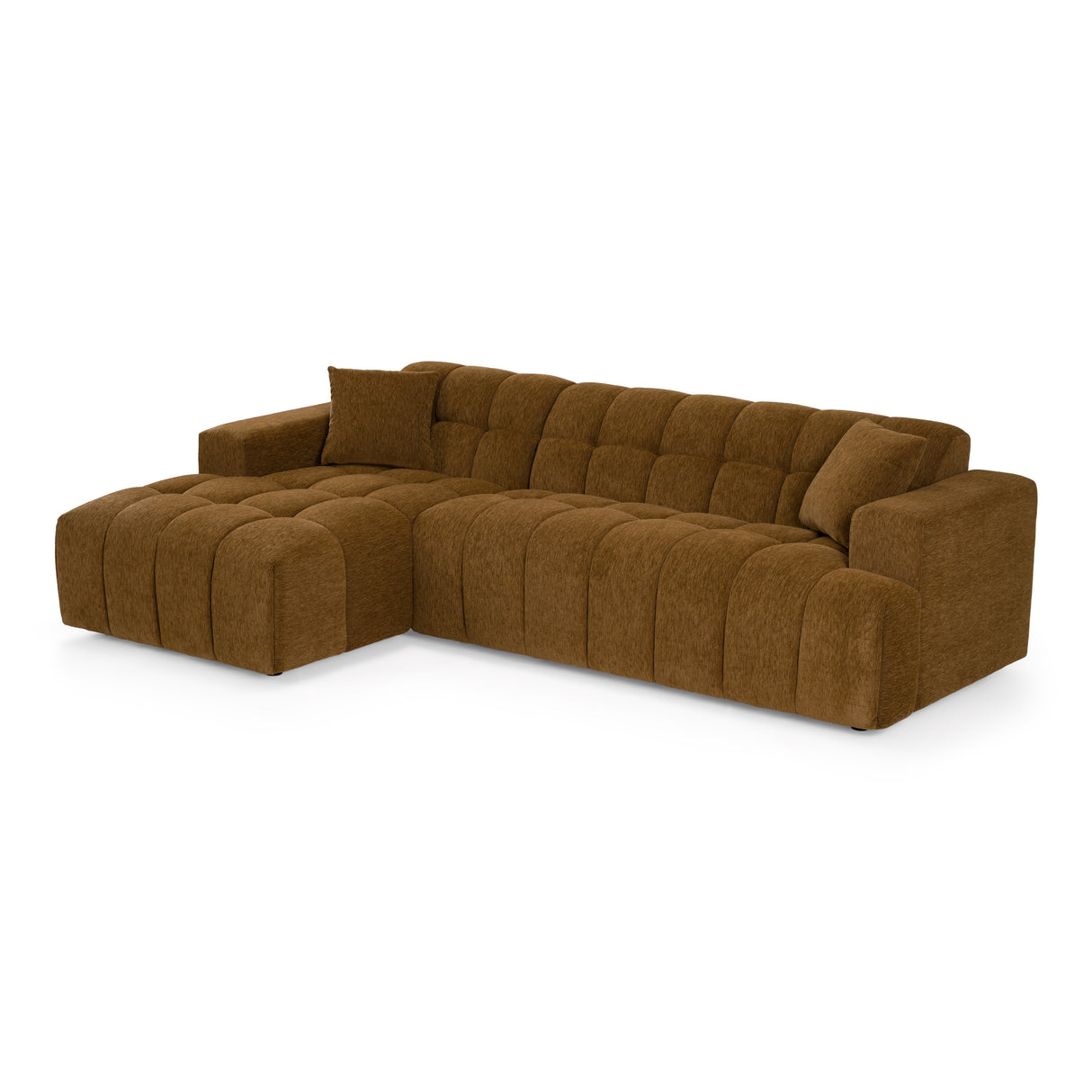 Shapiro - Modern Brown Fabric Sectional Sofa w/ Left Facing Chaise - View Image 1