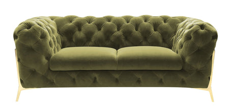 Divani Casa Sheila - Transitional Green Fabric Loveseat | Home Elegance USA