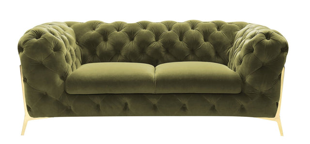 Divani Casa Sheila - Transitional Green Fabric Loveseat - VGCA1346 - GRN - L - Home Elegance USA - 1