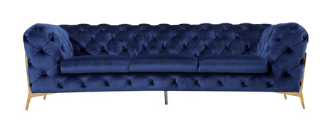 Divani Casa Sheila - Transitional Dark Blue Fabric Sofa | Home Elegance USA