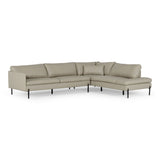 Divani Casa Sherry - Modern Grey Leather Right Facing Sectional Sofa