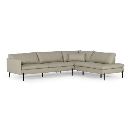 Divani Casa Sherry - Modern Grey Leather Right Facing Sectional Sofa