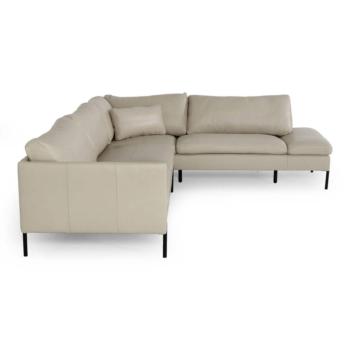 Divani Casa Sherry - Modern Grey Leather Right Facing Sectional Sofa