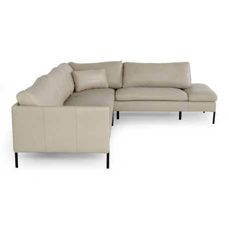 Divani Casa Sherry - Modern Grey Leather Right Facing Sectional Sofa
