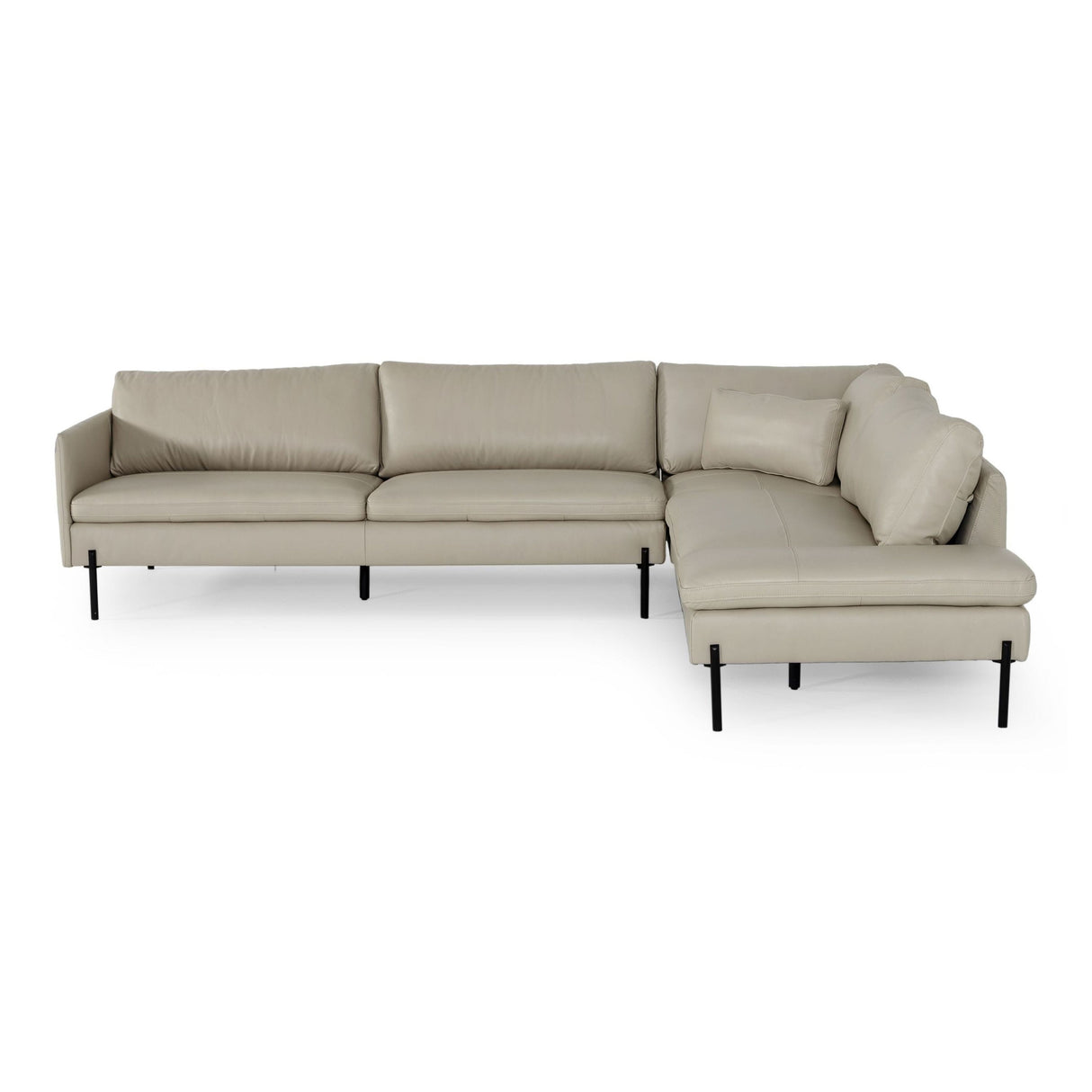 Divani Casa Sherry - Modern Grey Leather Right Facing Sectional Sofa