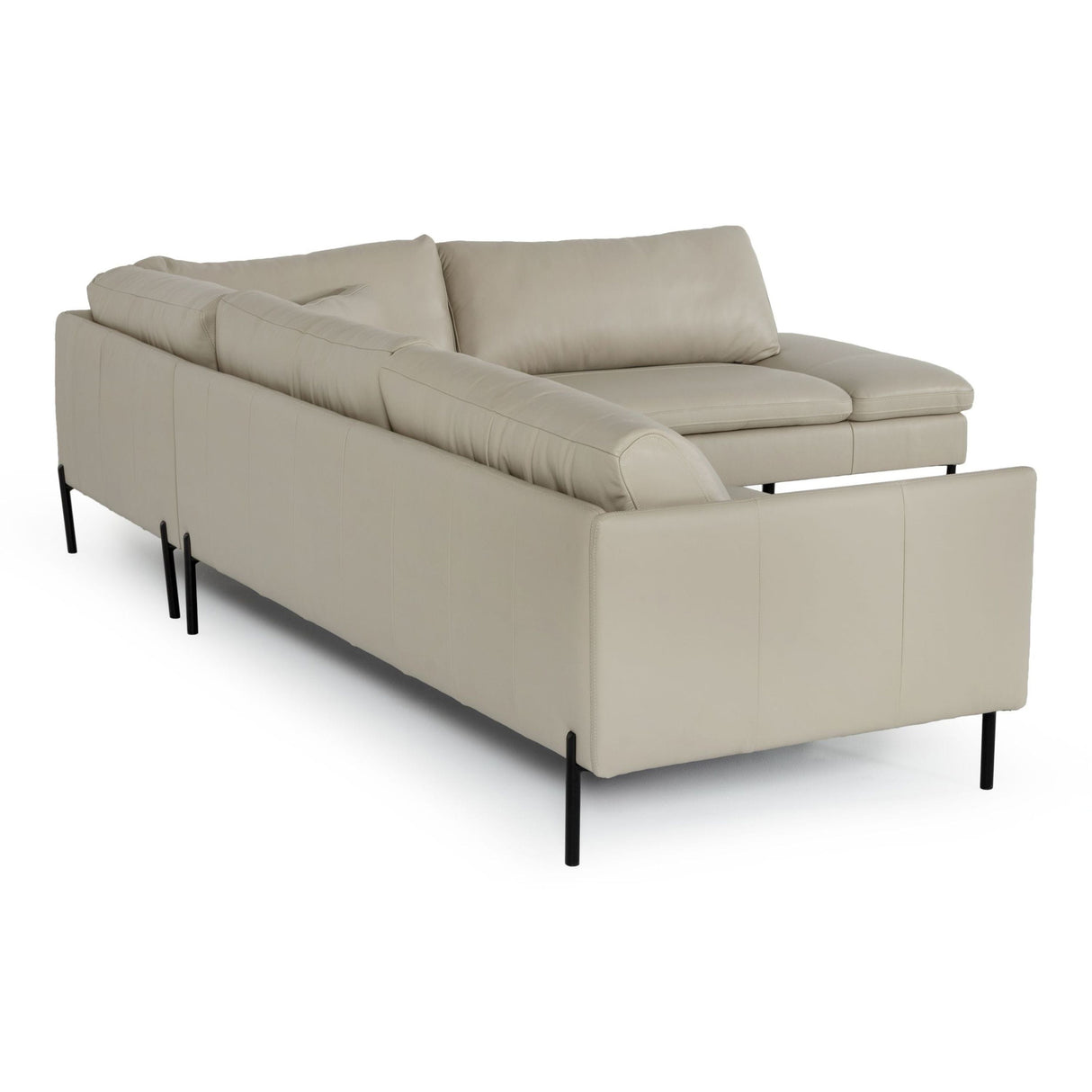 Divani Casa Sherry - Modern Grey Leather Right Facing Sectional Sofa