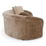 Sheth - Modern Brown Fabric Curved Sectional Sofa - View Image 1