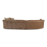 Sheth - Modern Brown Fabric Curved Sectional Sofa - View Image 1