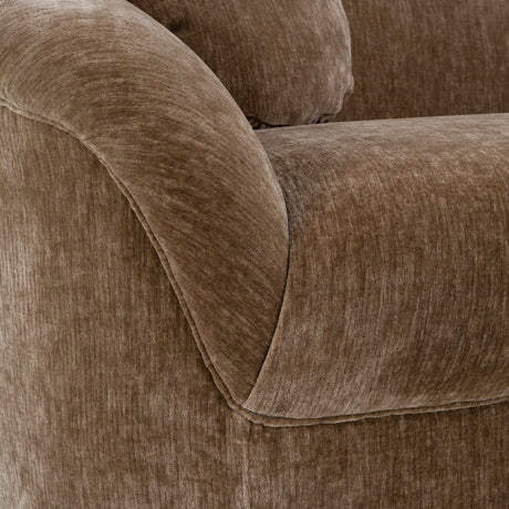 Sheth - Modern Brown Fabric Curved Sectional Sofa - View Image 1