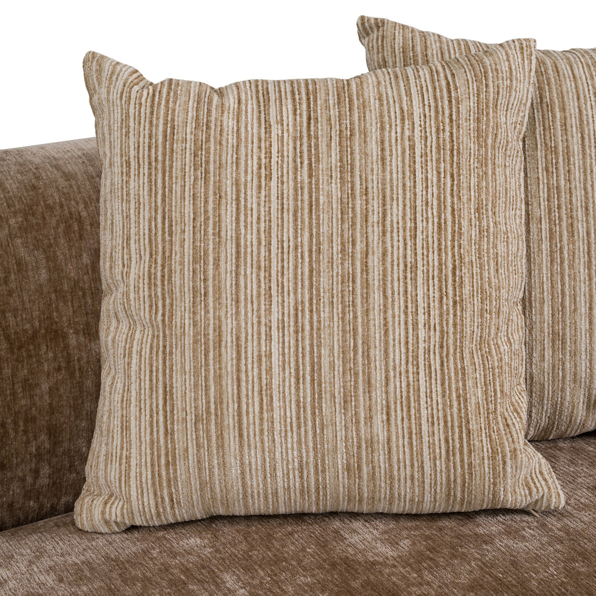 Sheth - Modern Brown Fabric Curved Sectional Sofa - View Image 1
