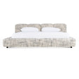 Eastern King Shiloh - Modern Off-White + Black Fabric Bed - View Image 1