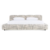 Eastern King Shiloh - Modern Off-White + Black Fabric Bed - View Image 1