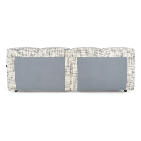 Eastern King Shiloh - Modern Off-White + Black Fabric Bed - View Image 1