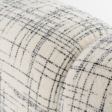 Eastern King Shiloh - Modern Off-White + Black Fabric Bed - View Image 1